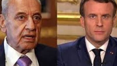 خلوة بين ماكرون وبري في بعبدا… والاخير: إن شاء الله خير