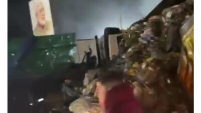 إقفال طريق المطار بالسواتر الترابية والنفايات