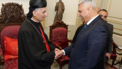 الراعي يستقبل اللواء شقير في زيارة تعارف