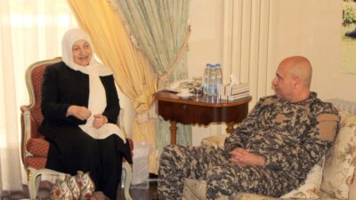 بهية الحريري استقبلت المدير الجديد لأمن الدولة في الجنوب العميد وسيم النقيب