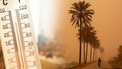 رياح قوية غبار وارتفاع في درجات الحرارة