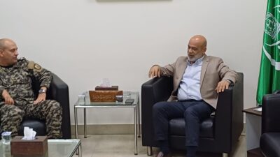 الدكتور بسام حمود يستقبل المدير الإقليمي الجديد لأمن الدولة في الجنوب العميد الركن وسيم النقيب