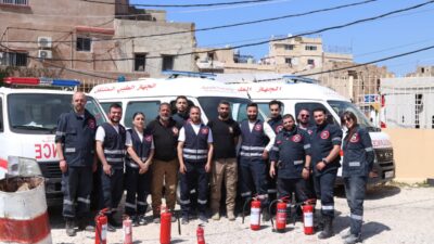 مناورة مشتركة للجهاز الطبي المتنقل في مؤسسة الحريري   والدفاع المدني اللبناني – مركز صيدا الإقليمي