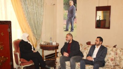 بهية الحريري اطلعت من أبو العينين وحمادي  على نشاط مكتب ودائرة الشباب في فتح والسفارة الفلسطينية